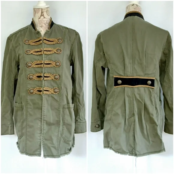 Passenger Jacket in Moss by Free People XS Excellent condition Military look - Picture 3 of 6